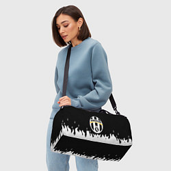 Сумки спортивные Ювентус белый огонь текстура, цвет: 3D-принт — фото 2