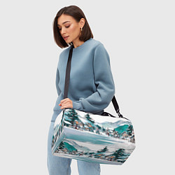 Сумки спортивные Дома и елки - Новый год, цвет: 3D-принт — фото 2