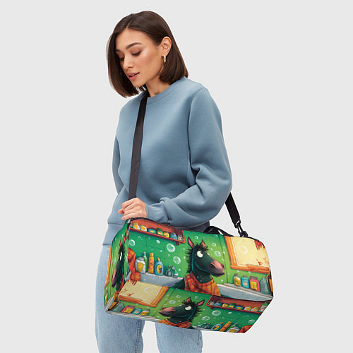 Спортивная сумка Лошадь моется в ванной / 3D-принт – фото 4