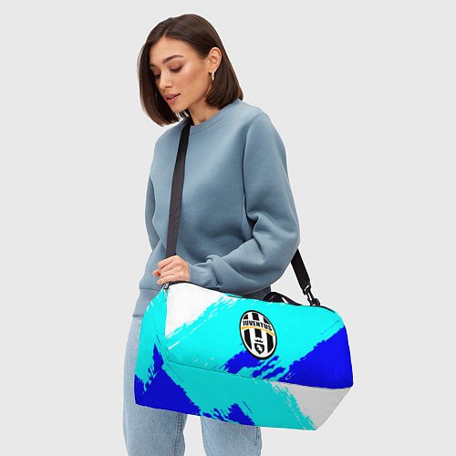 Спортивная сумка Ювентус краски штрихи текстура / 3D-принт – фото 4