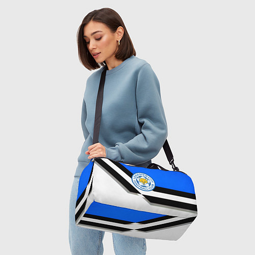 Спортивная сумка Лестер сити геометрия полосы / 3D-принт – фото 4