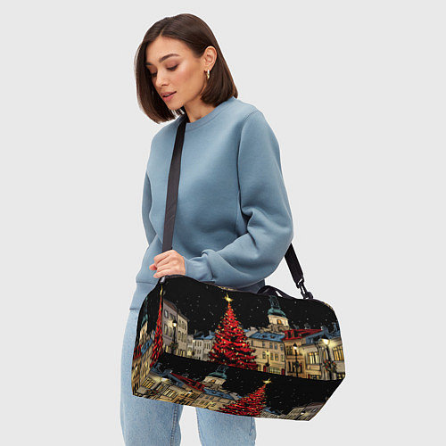 Спортивная сумка Красная новогодняя елка / 3D-принт – фото 4