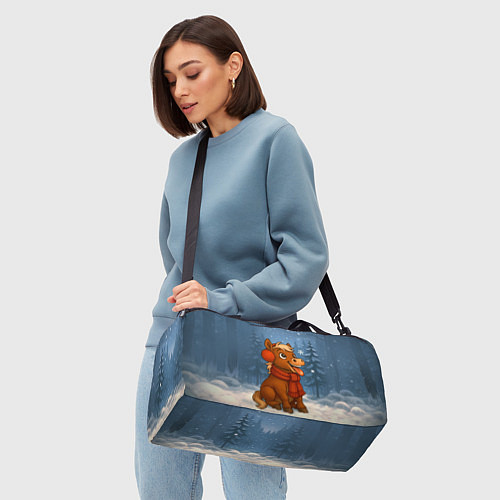 Спортивная сумка Лошадка ловит снежинку / 3D-принт – фото 4