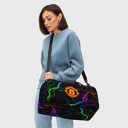 Сумки спортивные Манчестер Юнайтед неоновые молнии, цвет: 3D-принт — фото 2