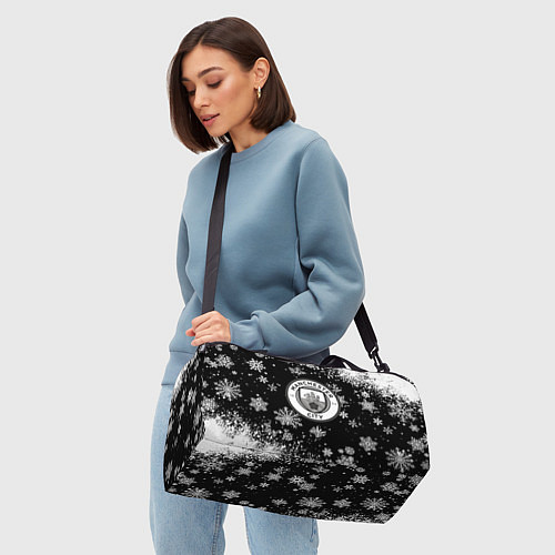 Спортивная сумка Манчестер сити снежинки новый год / 3D-принт – фото 4