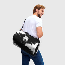 Сумки спортивные Реал Мадрид черно белые краски, цвет: 3D-принт — фото 2