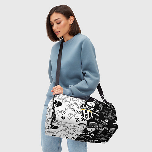 Спортивная сумка Lill Peep x juventus logo / 3D-принт – фото 4