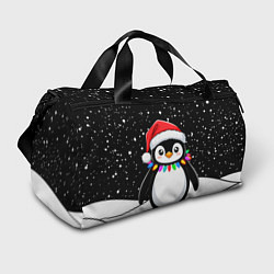 Сумки спортивные Пингвин в шапке Санты, цвет: 3D-принт