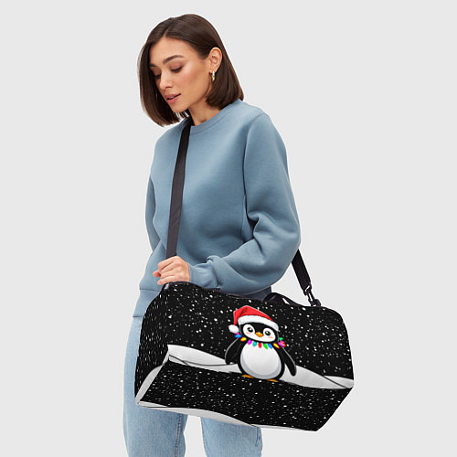 Спортивная сумка Пингвин в шапке Санты / 3D-принт – фото 4