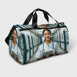 Сумки спортивные Медицинская сестра с улыбкой, цвет: 3D-принт