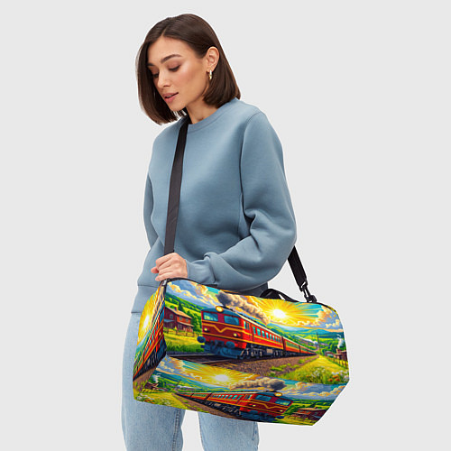 Спортивная сумка Рассветный маршрут / 3D-принт – фото 4