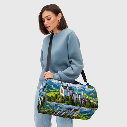 Спортивная сумка Сказочный Нойшванштайн / 3D-принт – фото 4
