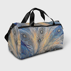 Спортивная сумка Синие перья с самоцветами