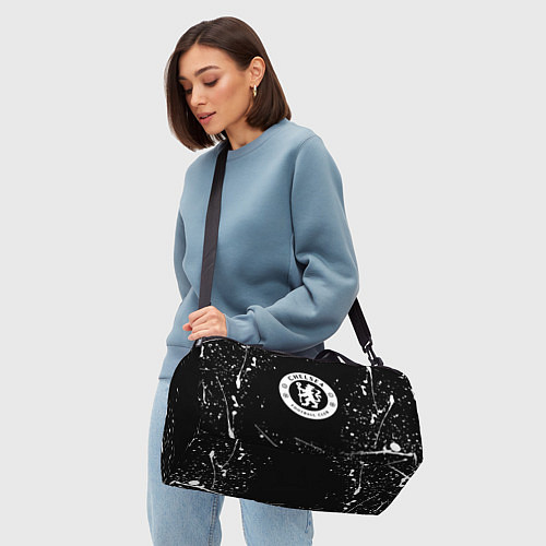 Спортивная сумка Челси белые краски всплеск / 3D-принт – фото 4