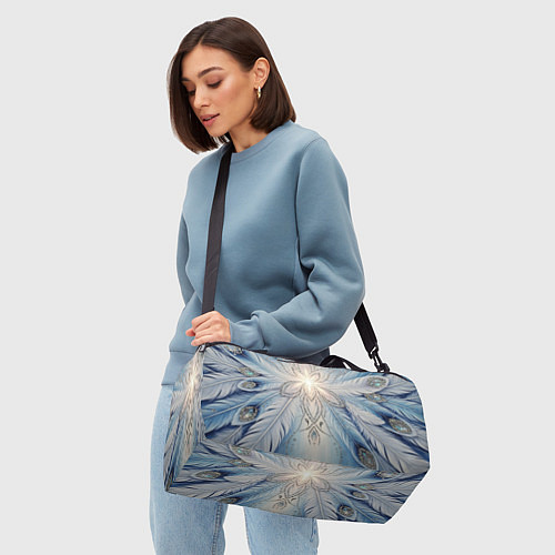 Спортивная сумка Ледяной перьевой орнамент со светом / 3D-принт – фото 4