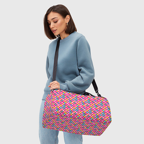 Спортивная сумка Разноцветный цветочный узор ретро / 3D-принт – фото 4