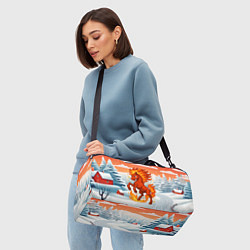 Сумки спортивные Огненная красная лошадка, цвет: 3D-принт — фото 2