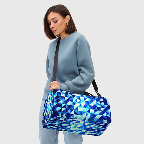 Спортивная сумка Синяя геометрия / 3D-принт – фото 4