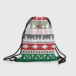 Рюкзак-мешок Новогодний орнамент, цвет: 3D-принт