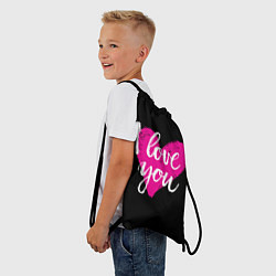 Рюкзак-мешок Valentines Day, I Iove you, цвет: 3D-принт — фото 2
