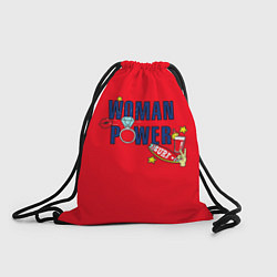 Рюкзак-мешок Woman power красный, цвет: 3D-принт