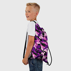 Рюкзак-мешок Камуфляж: фиолетовый/розовый, цвет: 3D-принт — фото 2