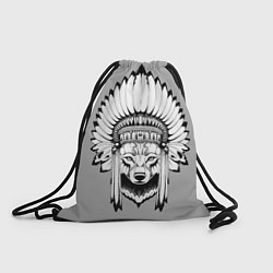 Рюкзак-мешок Волк-индеец, цвет: 3D-принт
