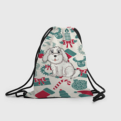 Рюкзак-мешок Новогодний щенок, цвет: 3D-принт