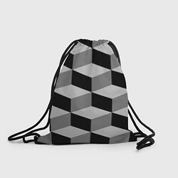 Рюкзак-мешок Серые грани, цвет: 3D-принт