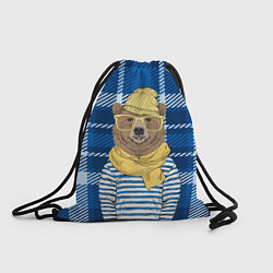 Рюкзак-мешок Медведь-хипстер, цвет: 3D-принт