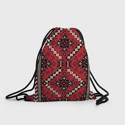 Рюкзак-мешок Славянский орнамент: красный, цвет: 3D-принт
