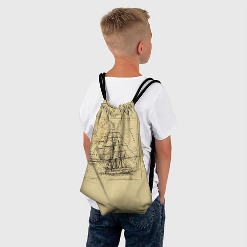 Мешок для обуви Старая карта и корабль / 3D-принт – фото 4