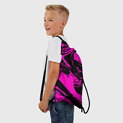 Рюкзак-мешок Черно-розовый акрил, цвет: 3D-принт — фото 2