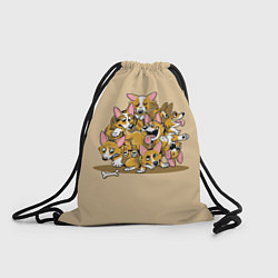 Рюкзак-мешок Игривые корги, цвет: 3D-принт