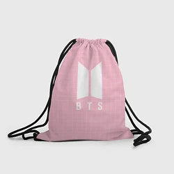 Рюкзак-мешок BTS: Pink Grid, цвет: 3D-принт