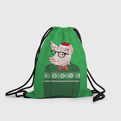 Рюкзак-мешок New Year: Hipster Piggy, цвет: 3D-принт