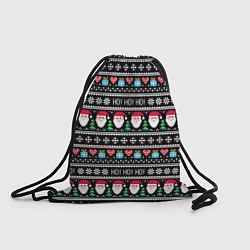 Рюкзак-мешок Узор с Сантой, цвет: 3D-принт