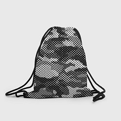 Рюкзак-мешок Черный камуфляж, цвет: 3D-принт