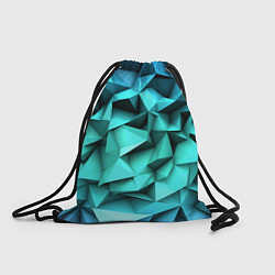 Рюкзак-мешок Бирюзовые грани, цвет: 3D-принт