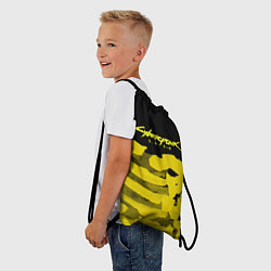 Рюкзак-мешок Cyberpunk 2077: Black & Yellow, цвет: 3D-принт — фото 2