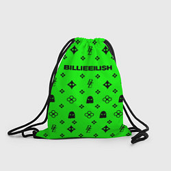 Рюкзак-мешок Billie Eilish: Green Pattern, цвет: 3D-принт