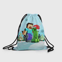 Рюкзак-мешок MINECRAFT НОВОГОДНИЙ, цвет: 3D-принт