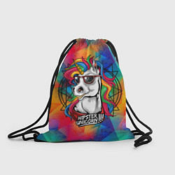 Рюкзак-мешок Единорог хипстер, цвет: 3D-принт