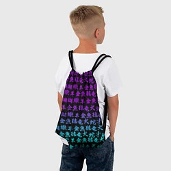 Рюкзак-мешок НЕОНОВЫЕ ИЕРОГЛИФЫ, цвет: 3D-принт — фото 2