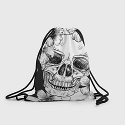 Рюкзак-мешок Цветочный череп, цвет: 3D-принт