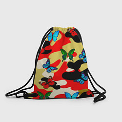 Рюкзак-мешок Камуфляжные бабочки, цвет: 3D-принт