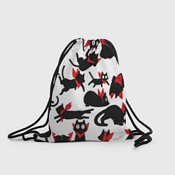 Рюкзак-мешок Черный котик, цвет: 3D-принт