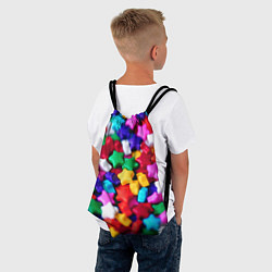 Рюкзак-мешок Разноцветные звездочки звезды, цвет: 3D-принт — фото 2