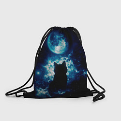 Рюкзак-мешок Кот силуэт луна ночь звезды, цвет: 3D-принт