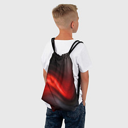 Рюкзак-мешок BLACK RED WAVES АБСТРАКЦИЯ, цвет: 3D-принт — фото 2